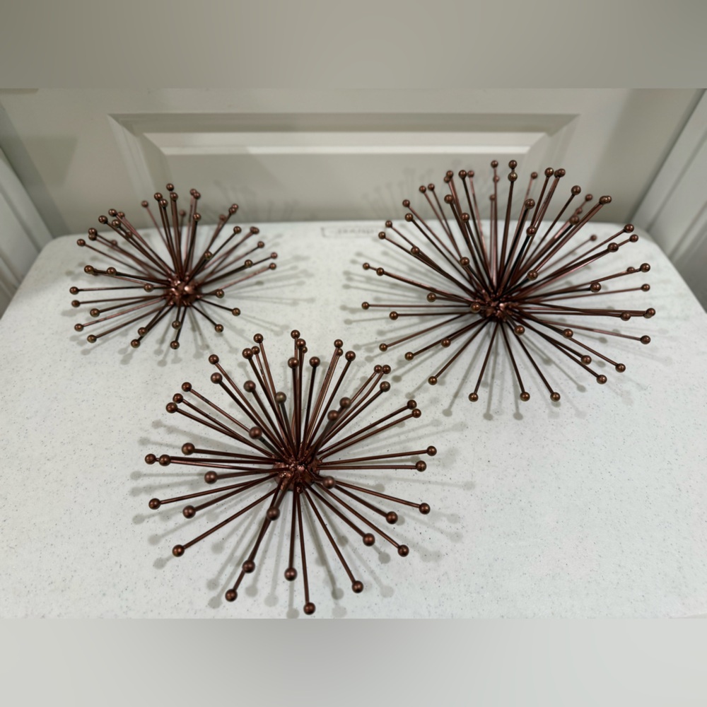 Copper Burst Hanging Wall Decor  ~ Set of 3